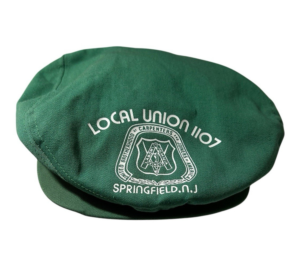Local Union Carpenters Flat Cap Springfield New Jersey Cabbie Newsboy Green Rare